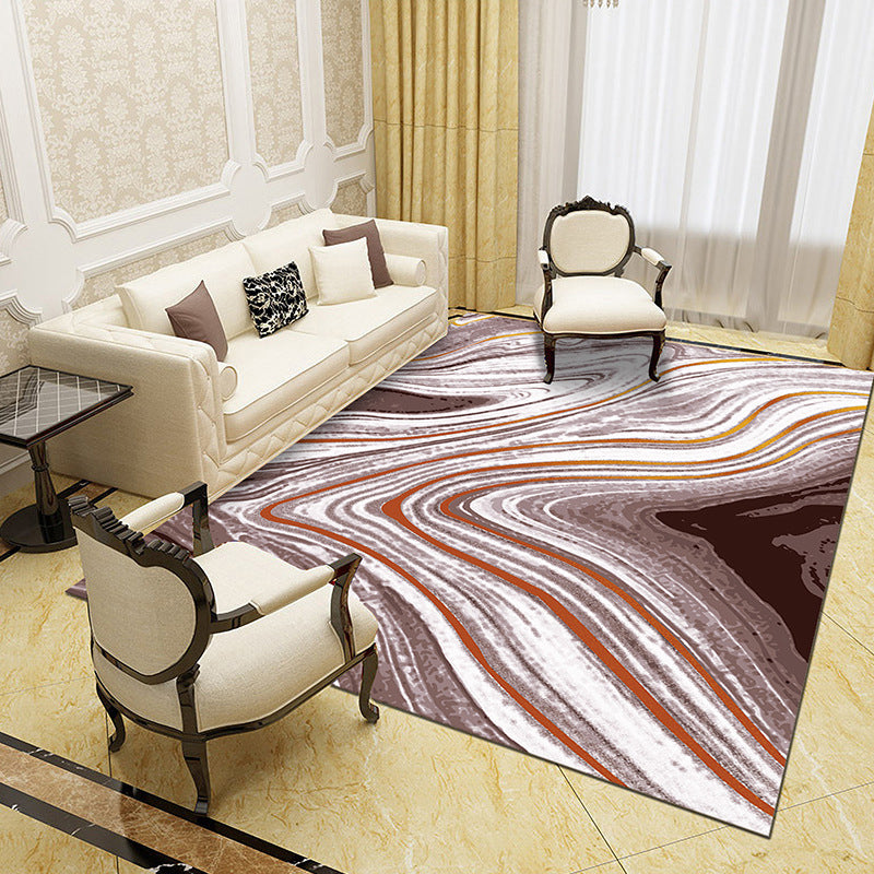 Unique abstract patterned rug Multicolored contemporary rug Polypropylene washable pet-friendly non-slip backing rug for the living room | Bowlift