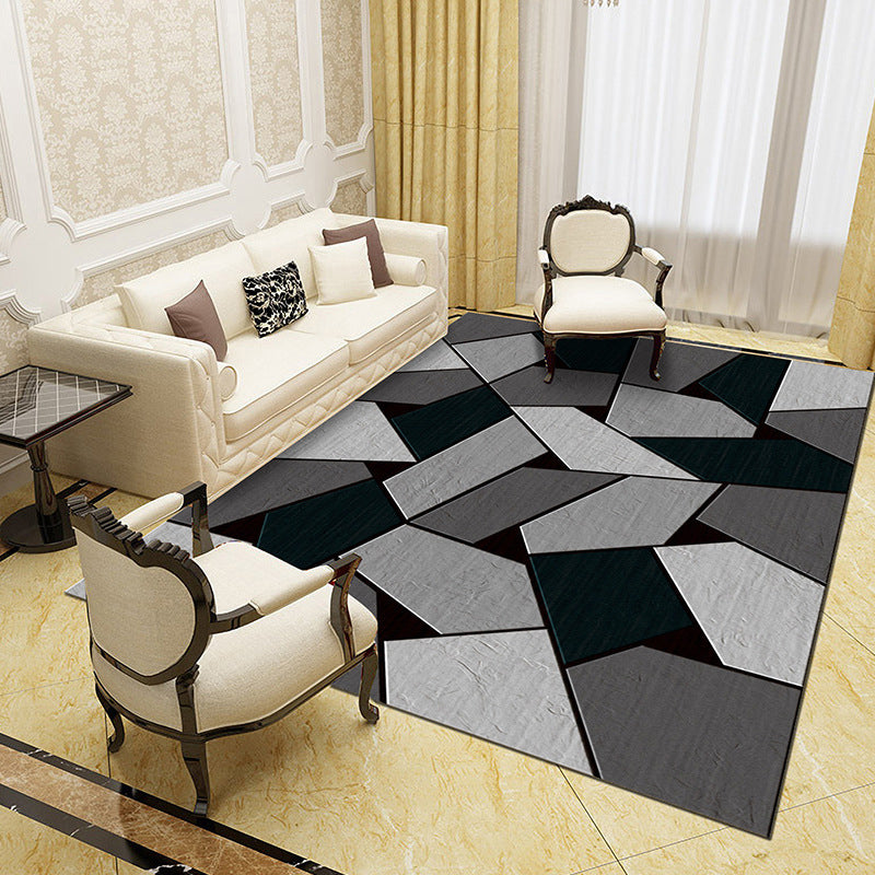 Unique abstract patterned rug Multicolored contemporary rug Polypropylene washable pet-friendly non-slip backing rug for the living room | Bowlift