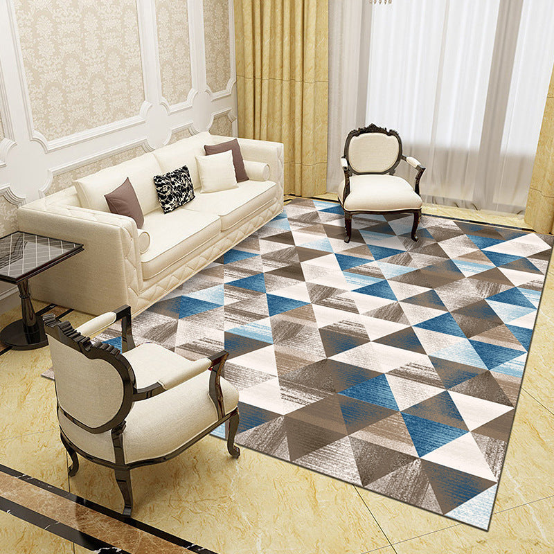 Unique abstract patterned rug Multicolored contemporary rug Polypropylene washable pet-friendly non-slip backing rug for the living room | Bowlift