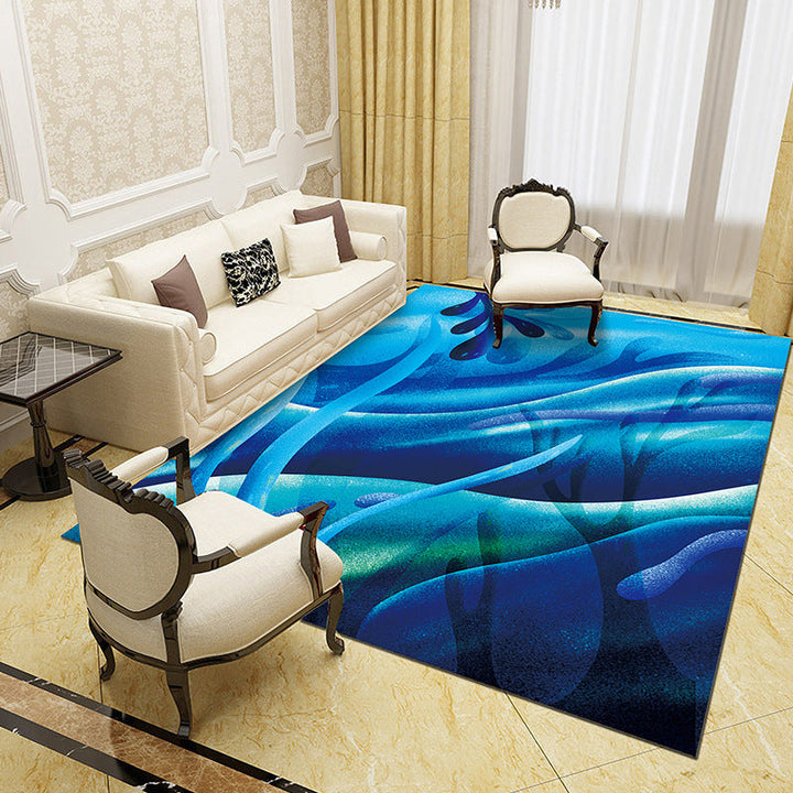 Unique abstract patterned rug Multicolored contemporary rug Polypropylene washable pet-friendly non-slip backing rug for the living room | Bowlift