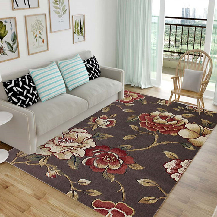Nordic Living Room Rug Multicolored Patterned Rug Polyester Stain Resistant Washable Non-slip Rug | Bowlift