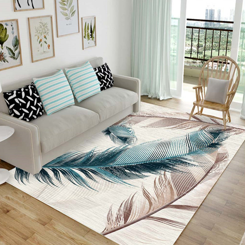 Nordic Living Room Rug Multicolored Patterned Rug Polyester Stain Resistant Washable Non-slip Rug | Bowlift