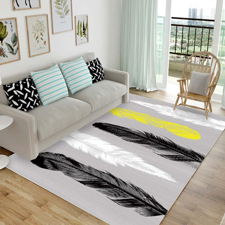 Nordic Living Room Rug Multicolored Patterned Rug Polyester Stain Resistant Washable Non-slip Rug | Bowlift