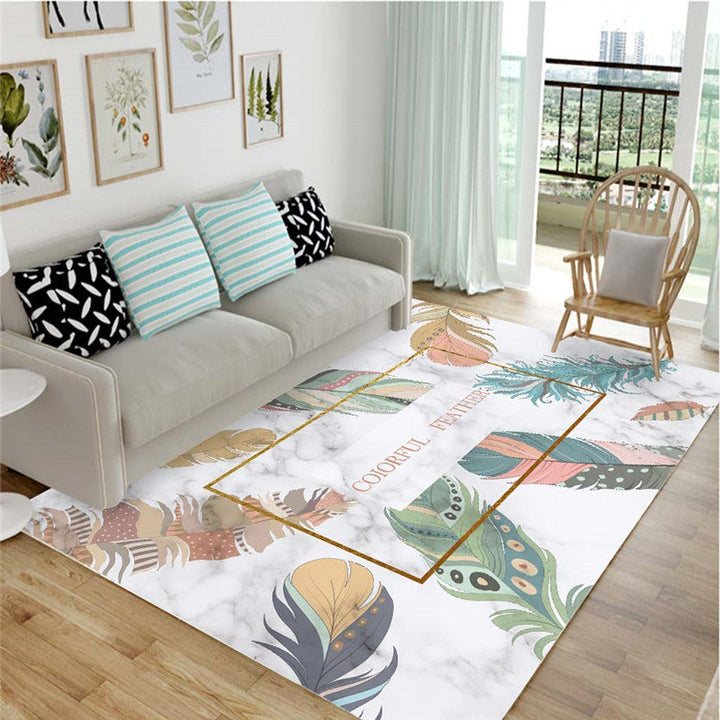 Nordic Living Room Rug Multicolored Patterned Rug Polyester Stain Resistant Washable Non-slip Rug | Bowlift