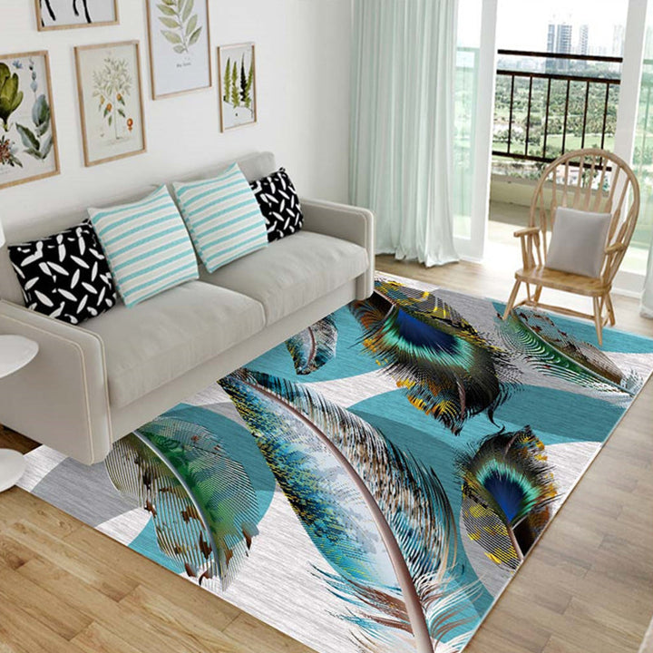 Nordic Living Room Rug Multicolored Patterned Rug Polyester Stain Resistant Washable Non-slip Rug | Bowlift