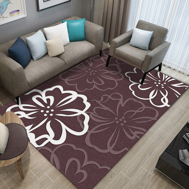 Nordic Living Room Rug Multicolored Patterned Rug Polyester Stain Resistant Washable Non-slip Rug | Bowlift