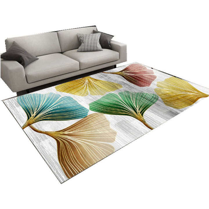 Multicolored Lounge Rug Modern Leaf Pattern Rug Polypropylene Non-Slip Backing Pet-Friendly Washable Rug | Bowlift