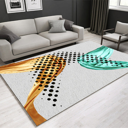 Multicolored Lounge Rug Modern Leaf Pattern Rug Polypropylene Non-Slip Backing Pet-Friendly Washable Rug | Bowlift