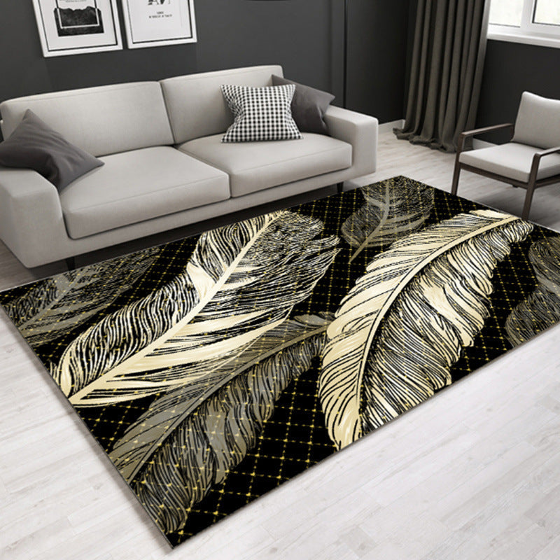 Multicolored Lounge Rug Modern Leaf Pattern Rug Polypropylene Non-Slip Backing Pet-Friendly Washable Rug | Bowlift
