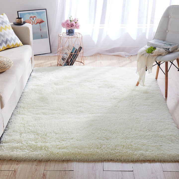 BowLift | Multicolored living room rug Nordic simple rug fluffy machine washable stain resistant non-slip back rug with braided edge