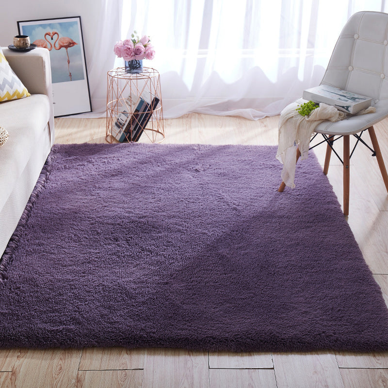 BowLift | Multicolored living room rug Nordic simple rug fluffy machine washable stain resistant non-slip back rug with braided edge