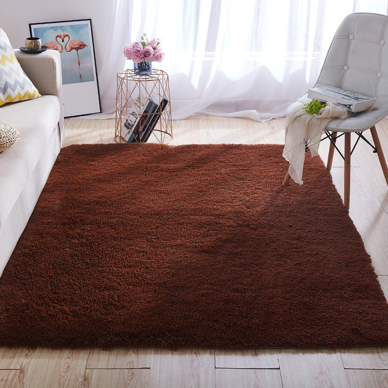 BowLift | Multicolored living room rug Nordic simple rug fluffy machine washable stain resistant non-slip back rug with braided edge