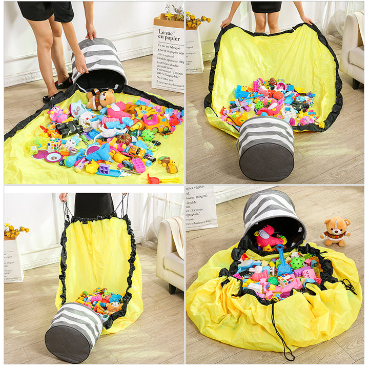 Toy storage basket with multifunctional wrap Bowlift