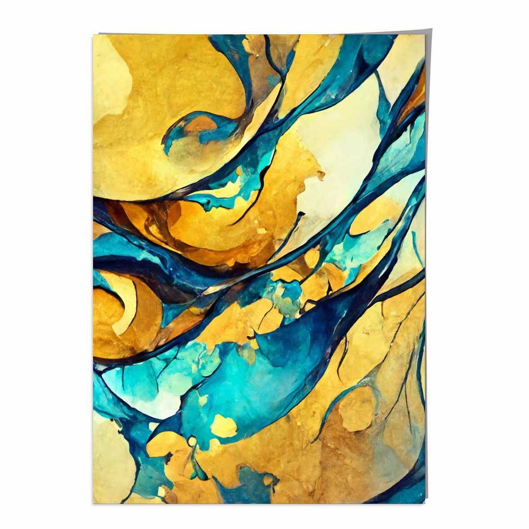 Abstract Art Print in Yellow and Blue No. 1 | Bowlift
