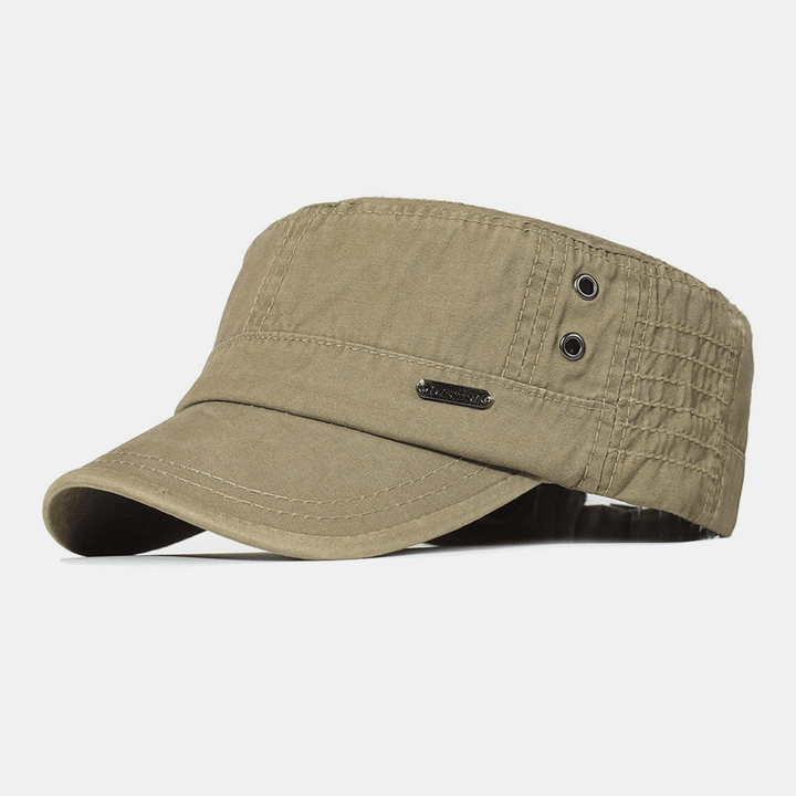 BowLift | Adjustable Washed Cotton Military Flat Cap for Men – Classic Army Style Hat