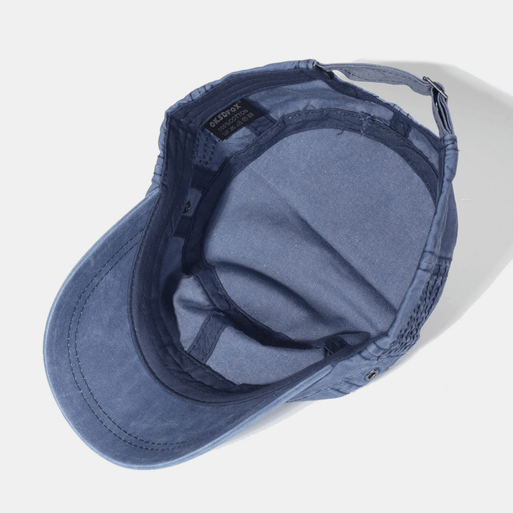 BowLift | Adjustable Washed Cotton Military Flat Cap for Men – Classic Army Style Hat