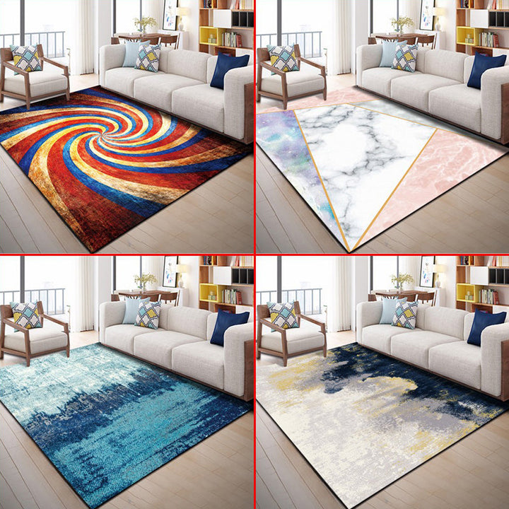 BowLift | Multi Color Geometric Graphic Rug Polypropylene Novelty Rug Machine Washable Non-Slip Stain Resistant Rug for Large Room