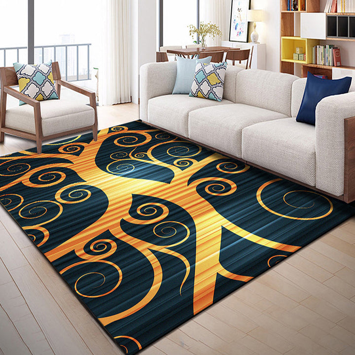 BowLift | Multi Color Geometric Graphic Rug Polypropylene Novelty Rug Machine Washable Non-Slip Stain Resistant Rug for Large Room
