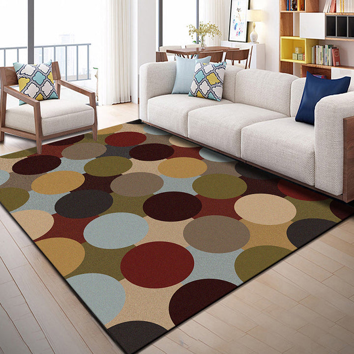 BowLift | Multi Color Geometric Graphic Rug Polypropylene Novelty Rug Machine Washable Non-Slip Stain Resistant Rug for Large Room