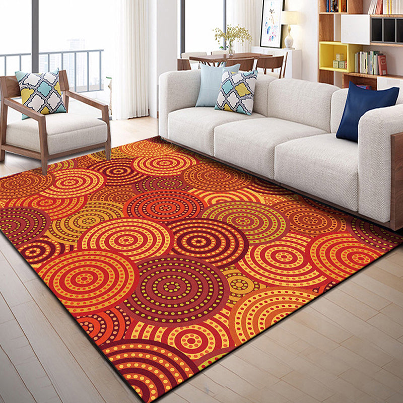 BowLift | Multi Color Geometric Graphic Rug Polypropylene Novelty Rug Machine Washable Non-Slip Stain Resistant Rug for Large Room