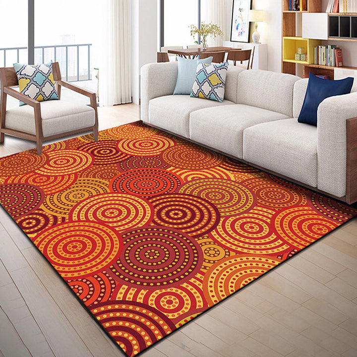 BowLift | Multi Color Geometric Graphic Rug Polypropylene Novelty Rug Machine Washable Non-Slip Stain Resistant Rug for Large Room