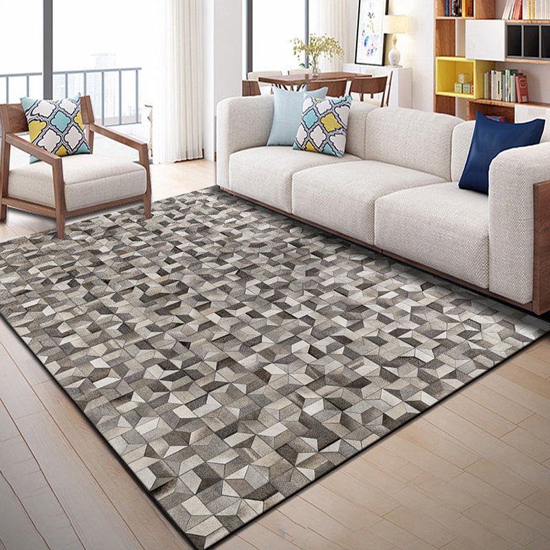 BowLift | Multi Color Geometric Graphic Rug Polypropylene Novelty Rug Machine Washable Non-Slip Stain Resistant Rug for Large Room