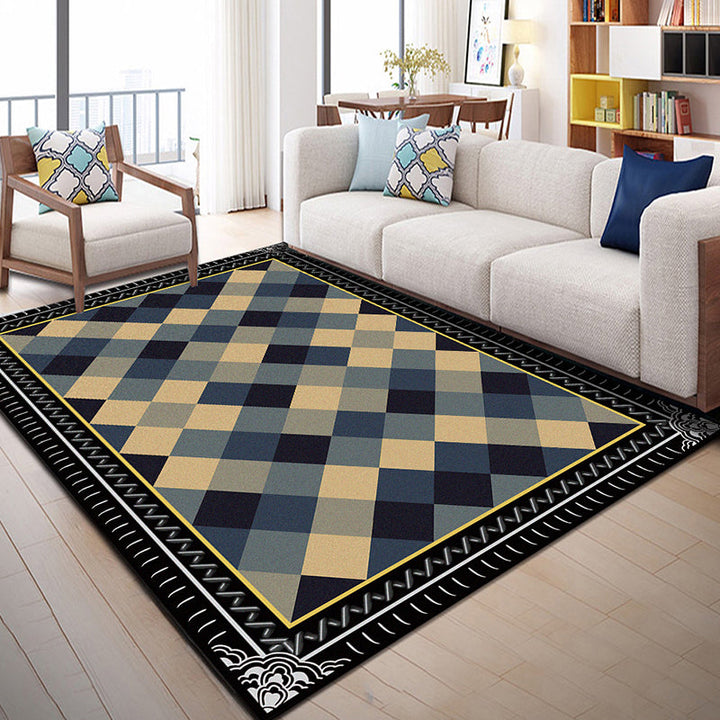 BowLift | Multi Color Geometric Graphic Rug Polypropylene Novelty Rug Machine Washable Non-Slip Stain Resistant Rug for Large Room