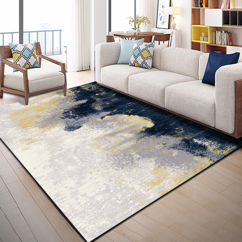 BowLift | Multi Color Geometric Graphic Rug Polypropylene Novelty Rug Machine Washable Non-Slip Stain Resistant Rug for Large Room