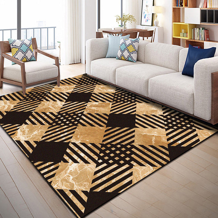 BowLift | Multi Color Geometric Graphic Rug Polypropylene Novelty Rug Machine Washable Non-Slip Stain Resistant Rug for Large Room