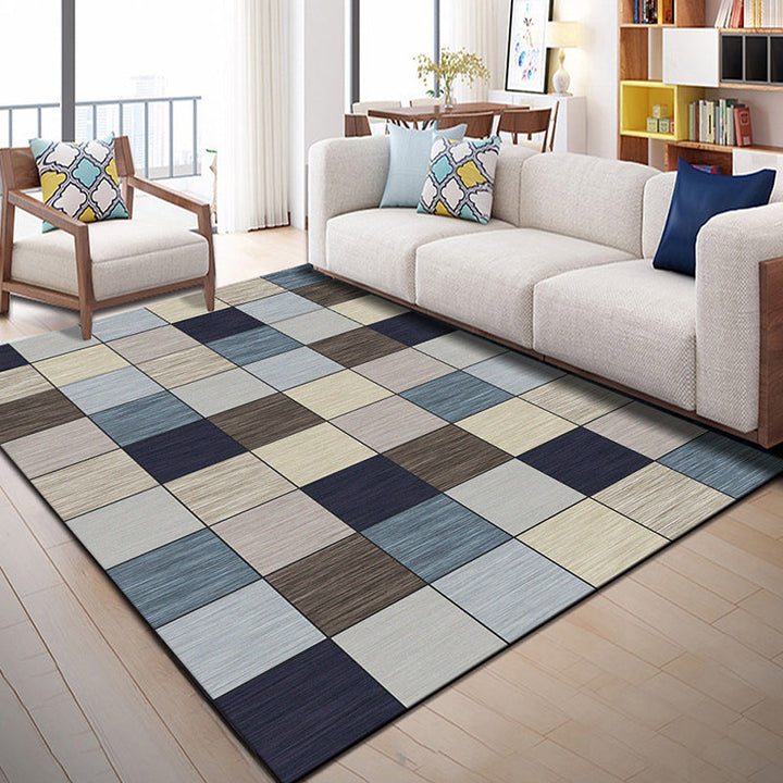 BowLift | Multi Color Geometric Graphic Rug Polypropylene Novelty Rug Machine Washable Non-Slip Stain Resistant Rug for Large Room