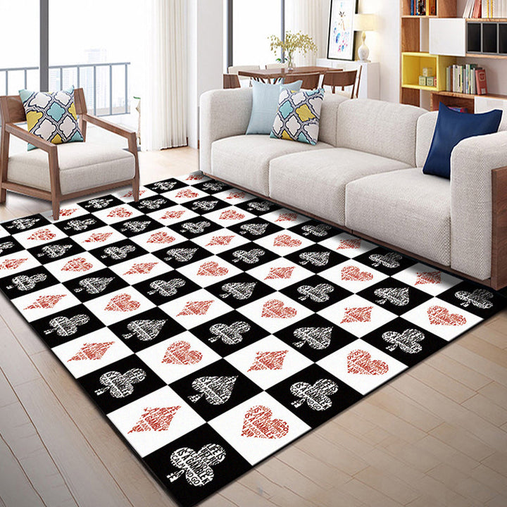 BowLift | Multi Color Geometric Graphic Rug Polypropylene Novelty Rug Machine Washable Non-Slip Stain Resistant Rug for Large Room
