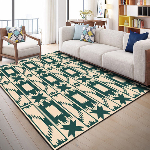 BowLift | Multi Color Geometric Graphic Rug Polypropylene Novelty Rug Machine Washable Non-Slip Stain Resistant Rug for Large Room