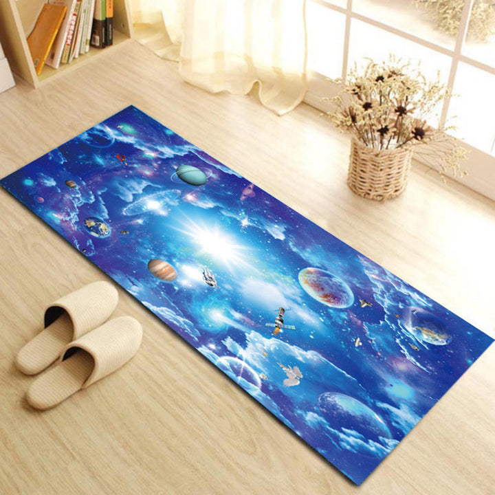 BowLift | Contemporary Patterned Runner Multi-Colored Synthetic Carpet Machine Washable Non-Slip Stain Resistant Carpet for Door