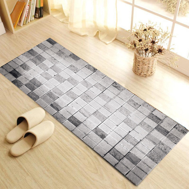 BowLift | Contemporary Patterned Runner Multi-Colored Synthetic Carpet Machine Washable Non-Slip Stain Resistant Carpet for Door