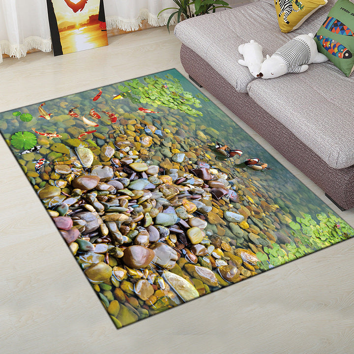 BowLift | Multi-Color Modern Rug Polyester Digital Graphic Living Room Rug Non-Slip Back Pet-Friendly Washable Rug for Guest Room