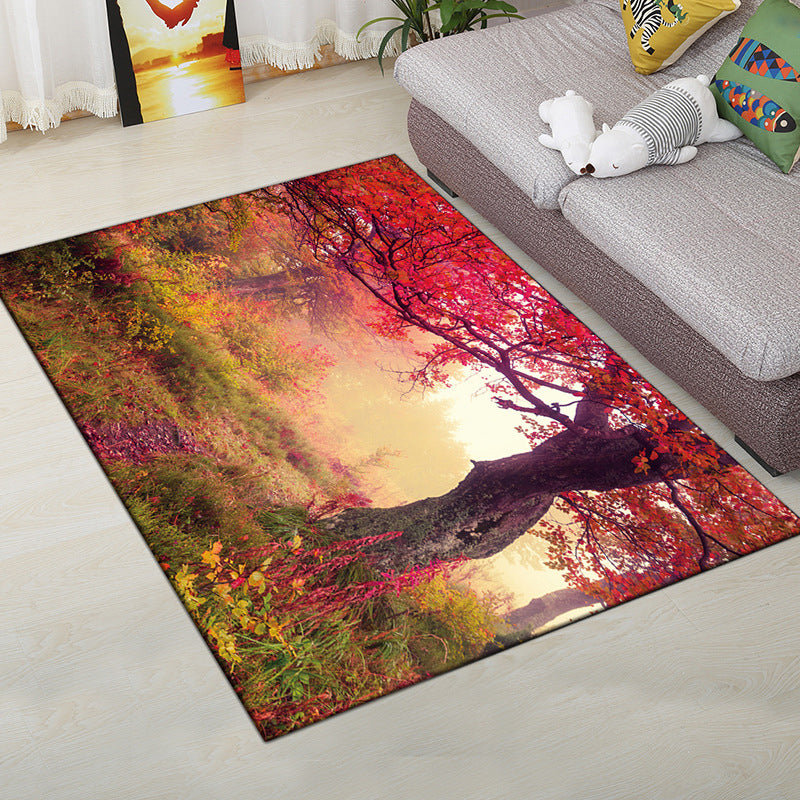 BowLift | Multi-Color Modern Rug Polyester Digital Graphic Living Room Rug Non-Slip Back Pet-Friendly Washable Rug for Guest Room