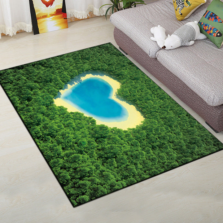 BowLift | Multi-Color Modern Rug Polyester Digital Graphic Living Room Rug Non-Slip Back Pet-Friendly Washable Rug for Guest Room