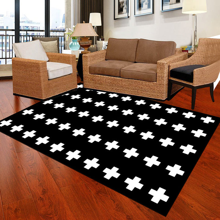 BowLift | Black and White Novelty Rug Polypropylene Optical Illusions Geometric Carpet Stain Resistant Pet Friendly Non Slip Rug for Home