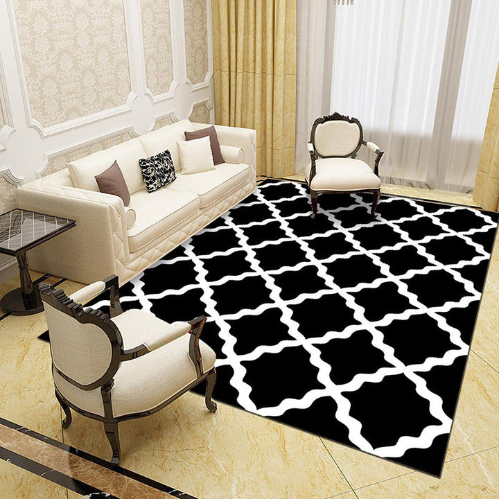 BowLift | Black and White Novelty Rug Polypropylene Optical Illusions Geometric Carpet Stain Resistant Pet Friendly Non Slip Rug for Home