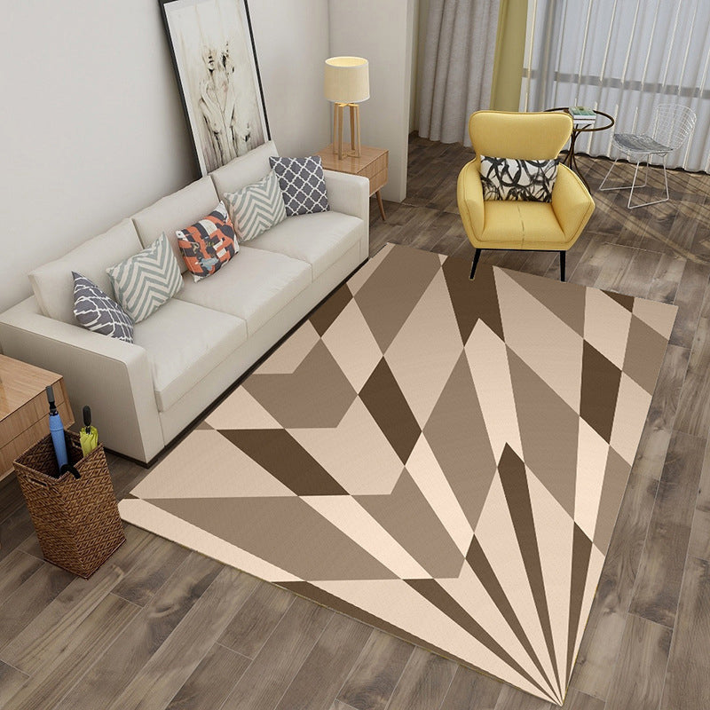 BowLift | Enchanting Multicolor Novelty Carpet Synthetic Twist Checker 3D Illusion Rug Machine Washable Pet Friendly Non-Slip Rug for Room