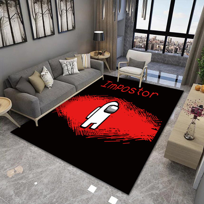 BowLift | Modern Brain Deception 3D Carpet Black Synthetic Area Rug Machine Washable Stain Resistant Non-Slip Rug for Living Room