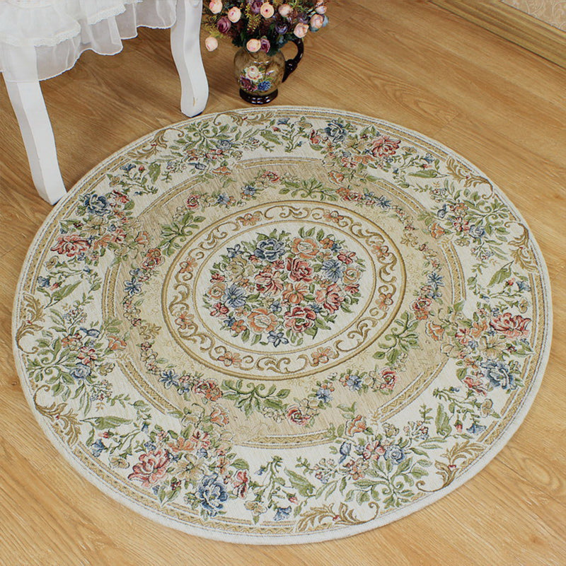 BowLift | Victorian style Jacquard carpet Multicolored cotton rug pet-friendly non-slip back rug for dining room