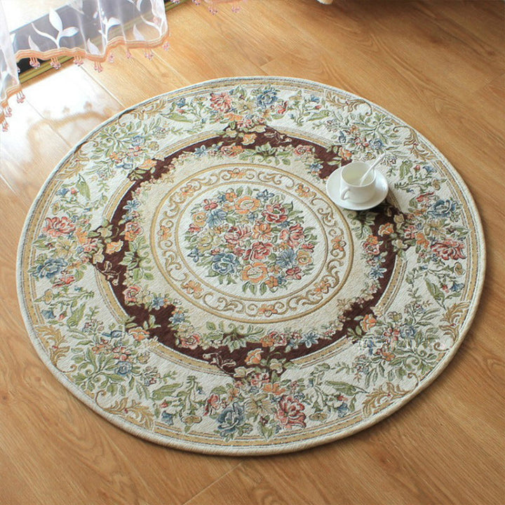 BowLift | Victorian style Jacquard carpet Multicolored cotton rug pet-friendly non-slip back rug for dining room