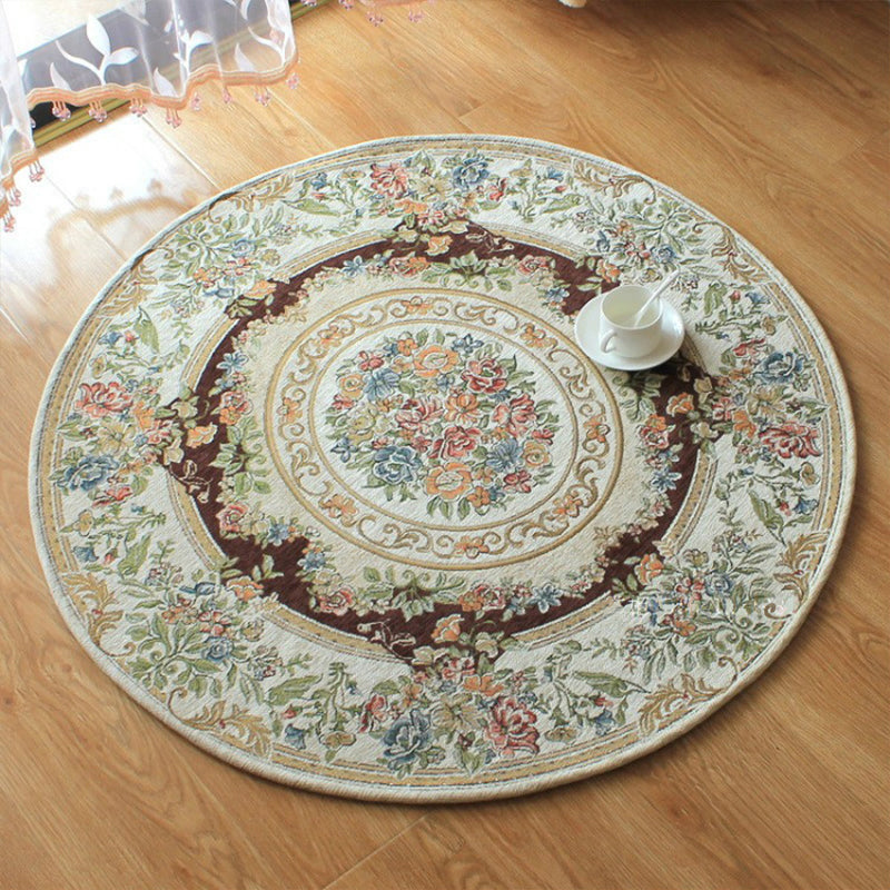 BowLift | Victorian style Jacquard carpet Multicolored cotton rug pet-friendly non-slip back rug for dining room