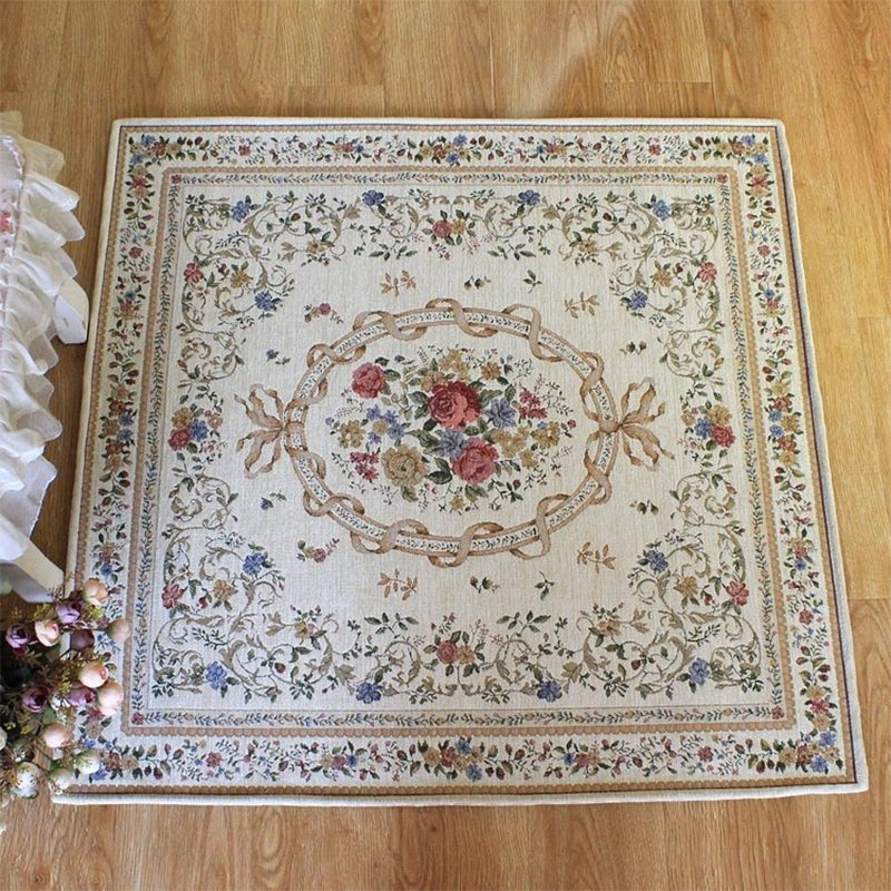 BowLift | Multicolored Door Mat Retro Peony Carpet Cotton Non-Slip Pet Friendly Washable Indoor Mat