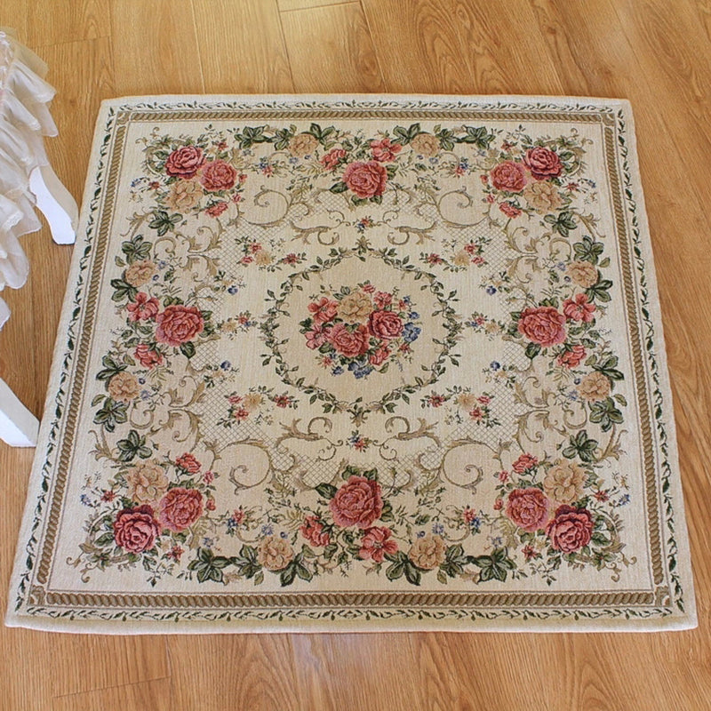 BowLift | Multicolored Door Mat Retro Peony Carpet Cotton Non-Slip Pet Friendly Washable Indoor Mat