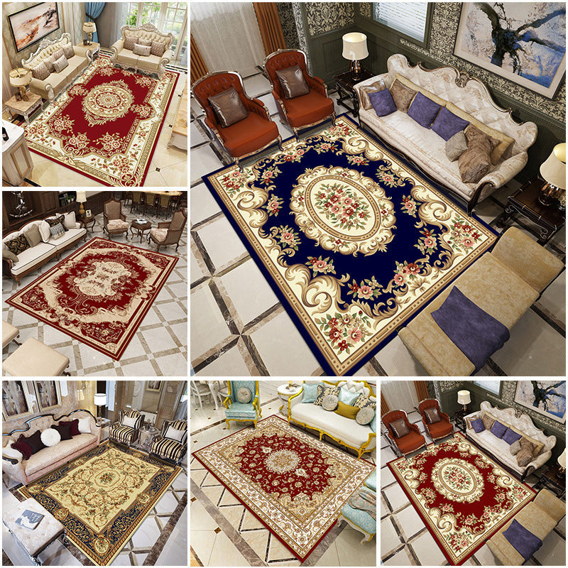 BowLift | Beautiful multicolored jacquard rug polypropylene traditional rug stain-resistant washable non-slip backing rug for room