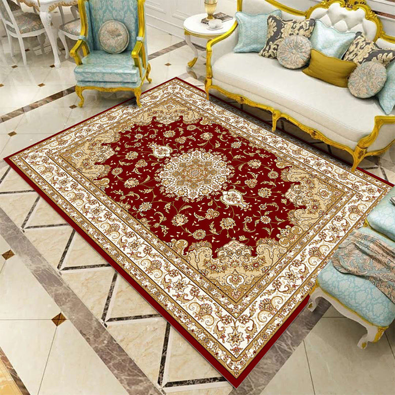 BowLift | Beautiful multicolored jacquard rug polypropylene traditional rug stain-resistant washable non-slip backing rug for room