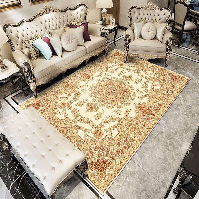 BowLift | Glam Floral Swirls Rug Multicolor Victorian Rug Synthetic Pet Friendly Non-Slip Stain Resistant Carpet for Home