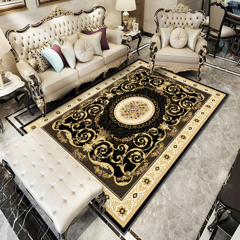 BowLift | Glam Floral Swirls Rug Multicolor Victorian Rug Synthetic Pet Friendly Non-Slip Stain Resistant Carpet for Home